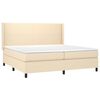 vidaXL Cama box spring con colch&oacute;n tela color crema 200x200 cm
