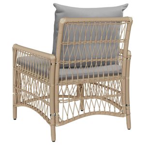 vidaXL Silla de Jard&iacute;n con coj&iacute;n Beige 73 x 61 x 77 cm rat&aacute;n sint&eacute;tico