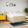 vidaXL Cama box spring con colch&oacute;n tela color crema 140x200 cm