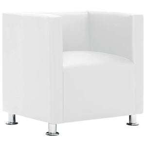 vidaXL Sill&oacute;n de cuero sint&eacute;tico blanco