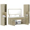 vidaXL Juego de muebles de ba&ntilde;o 4 pzas contrachapada roble Sonoma