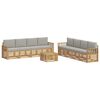 vidaXL Conjunto de sof&aacute;s de exterior 9 uds. Blanco y Gris Claro