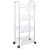 vidaXL Carro de almacenamiento 4 niveles transparente 37x28x95 cm
