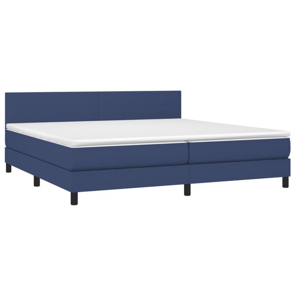 vidaXL Cama box spring con colch&oacute;n tela azul 200x200 cm