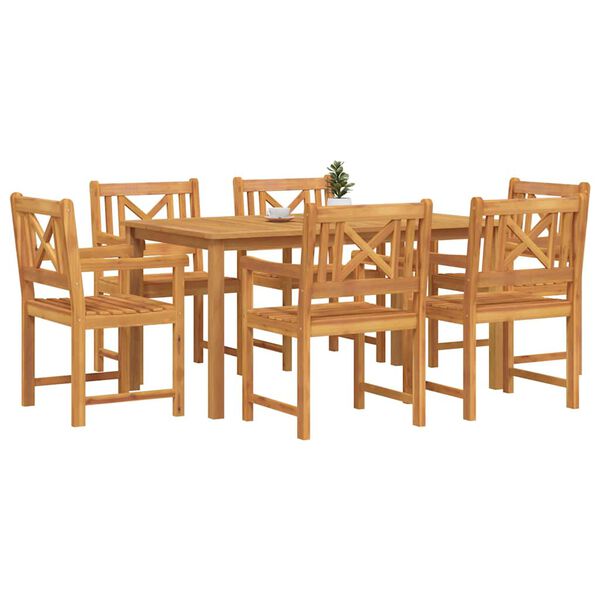 vidaXL Conjunto de Comedor de Jard&iacute;n 7 pcs Marr&oacute;n