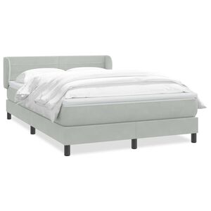 vidaXL Cama box spring con colch&oacute;n terciopelo gris claro 160x210 cm