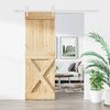 vidaXL Puerta corredera con herrajes madera maciza de pino 80x210 cm