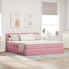 vidaXL Cama con almacenamiento con colch&oacute;n Rosa 90 x 200 cm