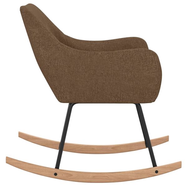 vidaXL Silla mecedora de tela marr&oacute;n