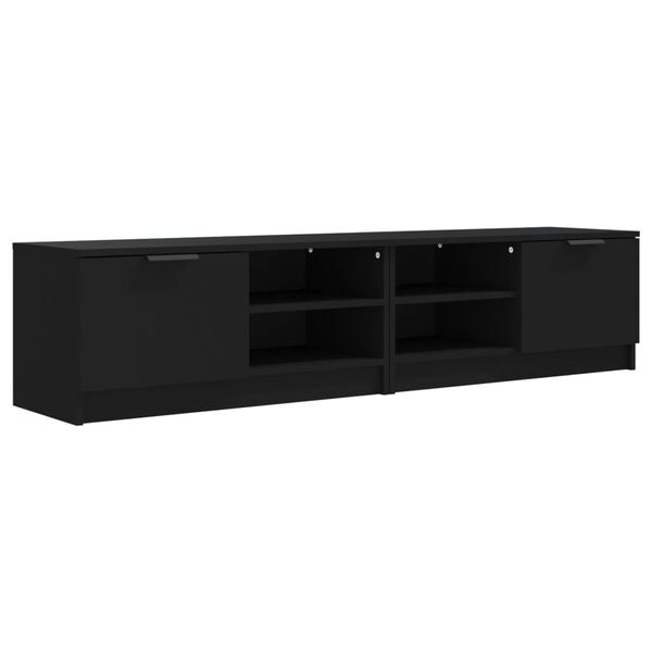 vidaXL Mueble para TV 2 pzas madera contrachapada negro 80x35x36,5 cm