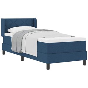vidaXL Cama tipo Box Spring con colch&oacute;n Azul 200 x 80 cm Poli&eacute;ster