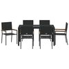 vidaXL Conjunto de Comedor de Jard&iacute;n 7 pcs Negro rat&aacute;n sint&eacute;tico