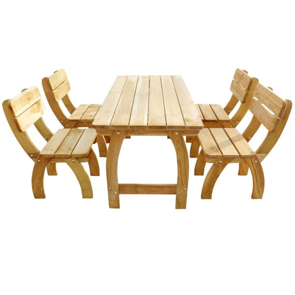 vidaXL Juego de comedor de jard&iacute;n 5 piezas madera de pino impregnada