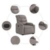 vidaXL Sillón reclinable elevable tela gris taupe