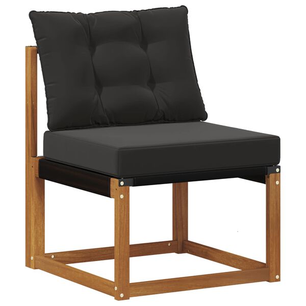 vidaXL Conjunto de sof&aacute;s de exterior con coj&iacute;n 9 pcs Natural y negro