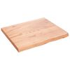 vidaXL Encimera ba&ntilde;o madera maciza tratada marr&oacute;n claro 60x50x(2-4) cm