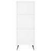 vidaXL Aparador alto contrachapada blanco brillante 34,5x32,5x180 cm