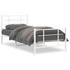 vidaXL Estructura cama sin colch&oacute;n con estribo metal blanco 90x200 cm