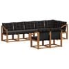 vidaXL Conjunto de sof&aacute;s de exterior 8 uds. Natural y negro