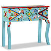 vidaXL Mesa consola de madera maciza de mango azul pintada a mano