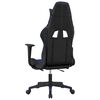 vidaXL Silla gaming de masaje y reposapiés cuero sintético negro azul