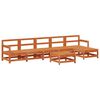 vidaXL Conjunto de Sof&aacute;s de Jard&iacute;n 7 pcs Marr&oacute;n Cera Pino macizo