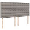 vidaXL Cama box spring con colch&oacute;n tela gris taupe 180x200 cm