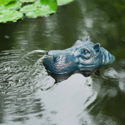 Ubbink Fuente de jardín con chorro y en forma de hipopótamo