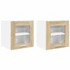 vidaXL Mueble colgante con puerta 2 pcs Roble Sonoma 40 x 31 x 40 cm