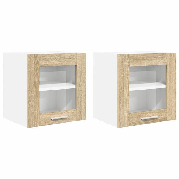 vidaXL Mueble colgante con puerta 2 pcs Roble Sonoma 40 x 31 x 40 cm