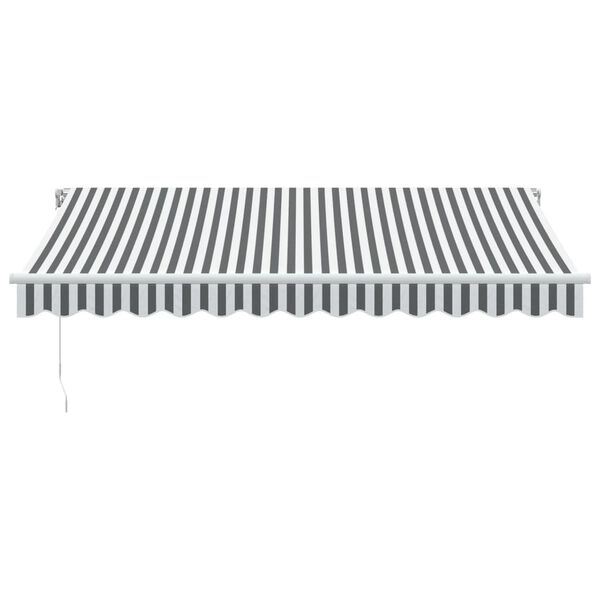 vidaXL Toldo retráctil manual gris antracita y blanco 350x250 cm