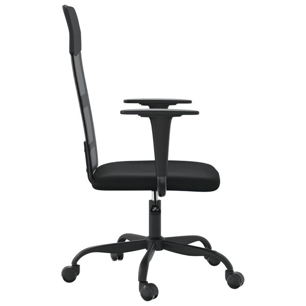 vidaXL Silla de oficina altura ajustable tela malla y cuero PE negro