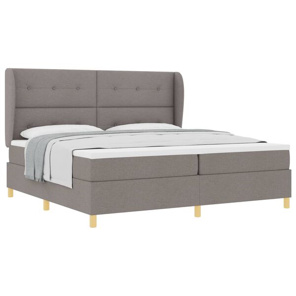 vidaXL Cama con Somier y Colch&oacute;n Gris Oscuro 90x190 cm de Tela Taup&eacute;