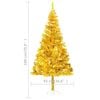 vidaXL &Aacute;rbol de Navidad preiluminado con luces y bolas dorado 180 cm
