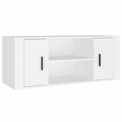 vidaXL Mueble para TV madera contrachapada blanco 100x35x40 cm
