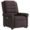 vidaXL Sill&oacute;n reclinable elevable tela marr&oacute;n oscuro