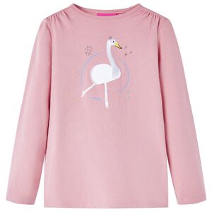 Camiseta infantil de manga larga rosa claro 116