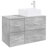 vidaXL Juego de muebles de ba&ntilde;o 2 uds. Gris Hormig&oacute;n