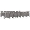 vidaXL Conjunto de comedor de jard&iacute;n con cojines 15 uds. Gris Claro PP