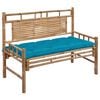 vidaXL Banco de jard&iacute;n con coj&iacute;n bamb&uacute; 120 cm