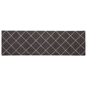 vidaXL Alfombra de cocina Cuadros antracita 150 x 45 cm 100% Poliamida