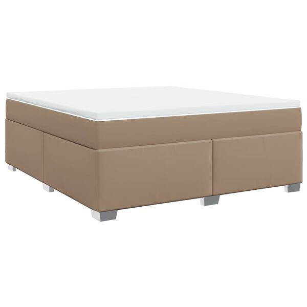 vidaXL Cama box spring con colch&oacute;n cuero sint&eacute;tico capuchino 180x200cm