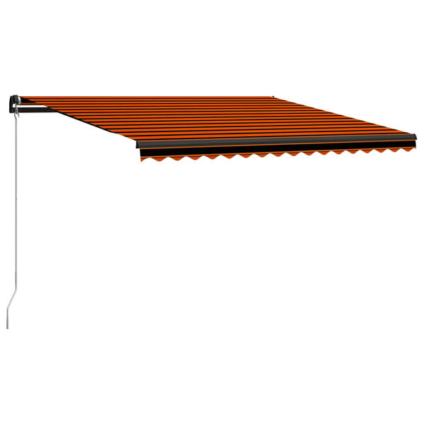 vidaXL Toldo manual retr&aacute;ctil naranja y marr&oacute;n 450x300 cm