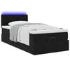 vidaXL Cama otomana con colch&oacute;n y luces LED terciopelo negro 80x200cm