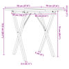 vidaXL Mesa de comedor marco X madera maciza pino y acero 70x70x75,5cm