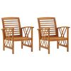 vidaXL Sillas de jard&iacute;n 2 unidades madera maciza de acacia