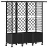 vidaXL Cama elevada con trellis y techo Negro 163,5 x 40 x 142 cm PP