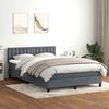 vidaXL Cama box spring con colch&oacute;n terciopelo gris oscuro 140x220 cm