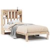 vidaXL Cama con estanter&iacute;a sin colch&oacute;n madera maciza de pino 90x200 cm