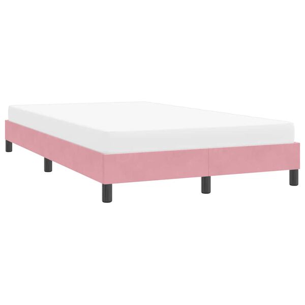 vidaXL Estructura de cama sin colch&oacute;n terciopelo rosa 120x220 cm